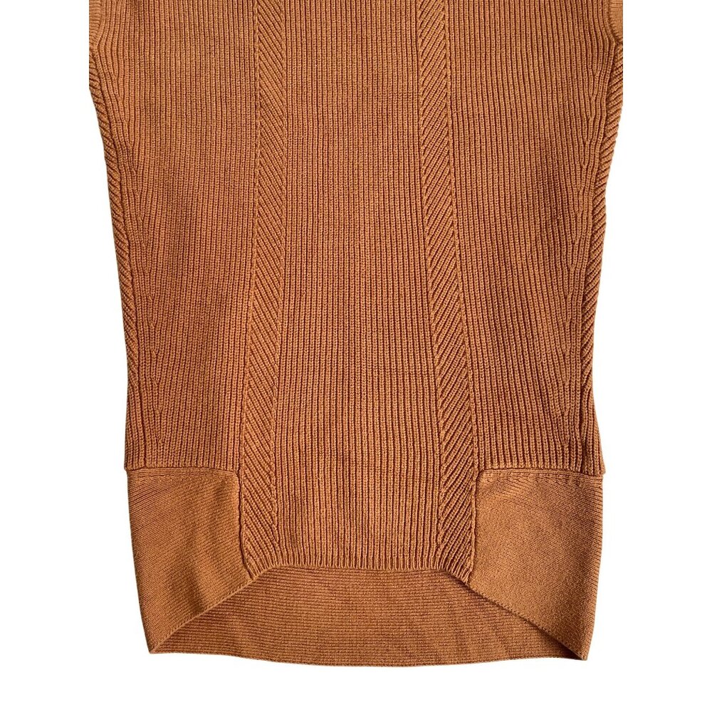 Anthropologie Women's Medium Mock Neck Sleeveless Ribbed Knit Sweater Mini Dress - Picture 3 of 9